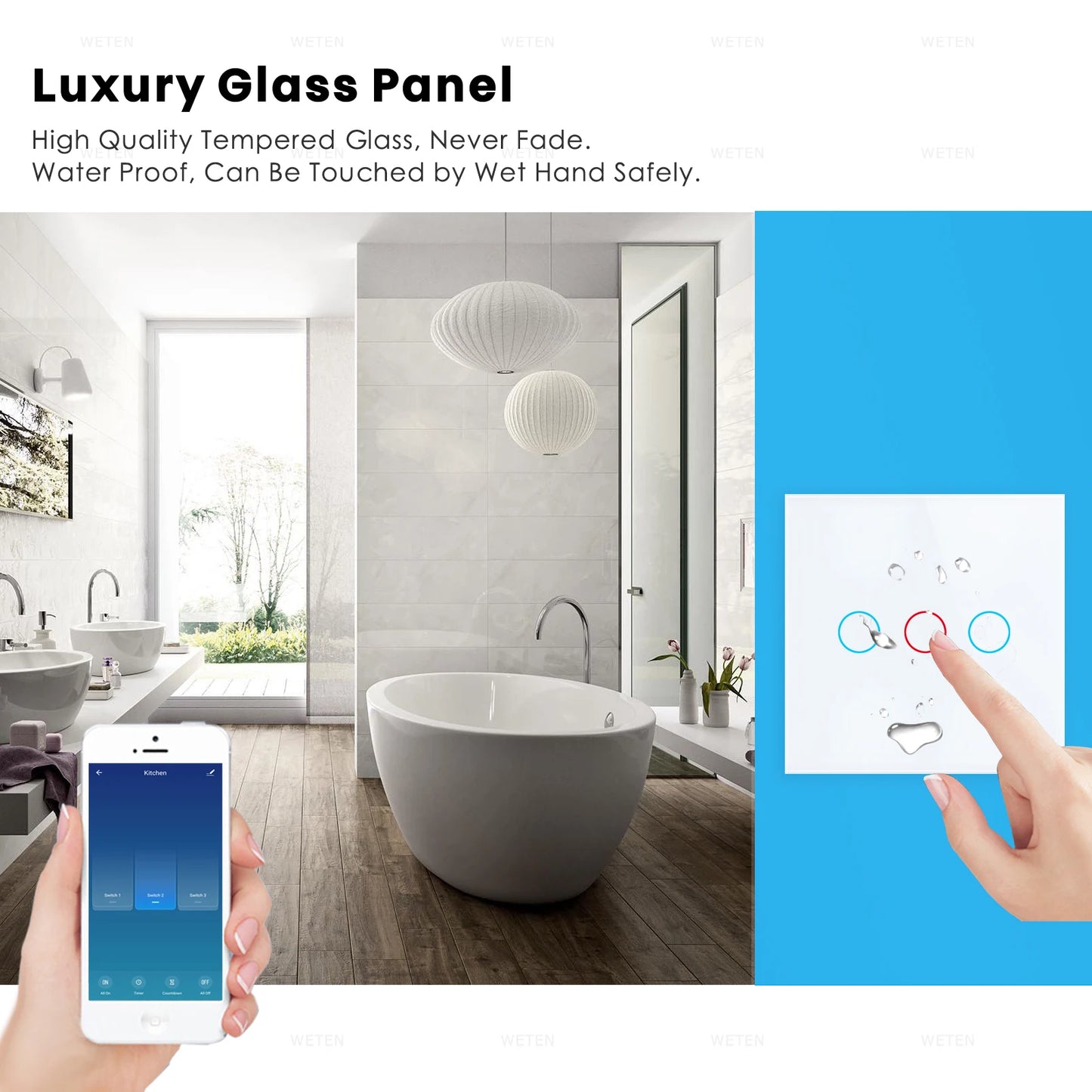 Smart Wifi RF Wall Touch Light Switch - Smart Life App Support Alexa Google Home